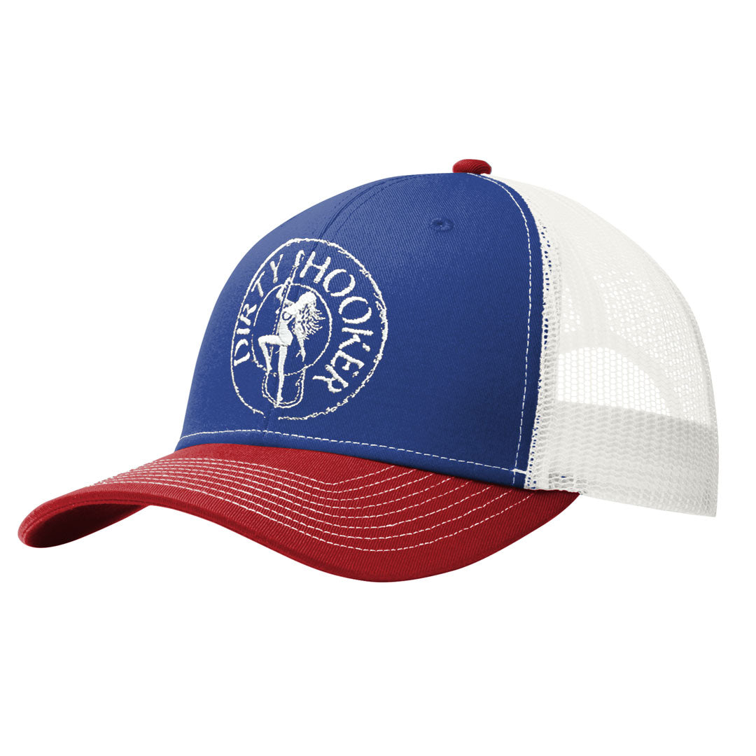 Dirty Hooker Deluxe Hat Patriotic Red White and Blue